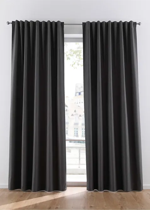 Isolerend gordijn met zachte fleece achterkant, ook in extra lang (1 stuk), bonprix