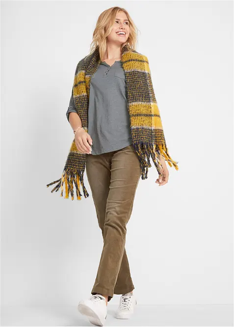 Katoenen Henley shirt met knoopsluiting, bonprix