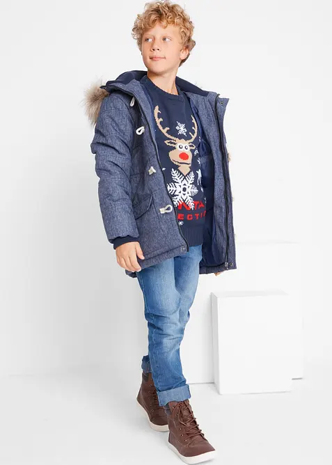 Fijngebreide trui met een kerstmotief, bonprix