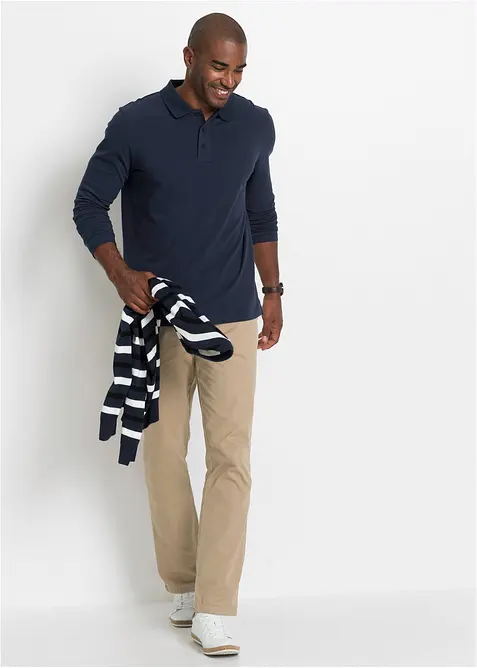 Piqu&eacute; poloshirt met lange mouwen, bonprix