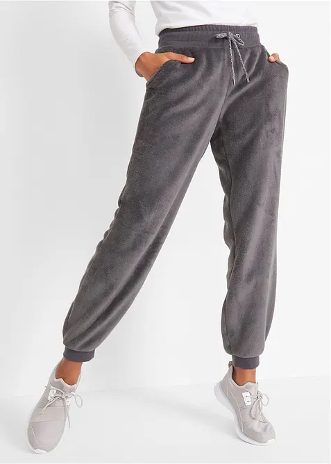 Fleece joggingbroek met comfortabele band, bonprix