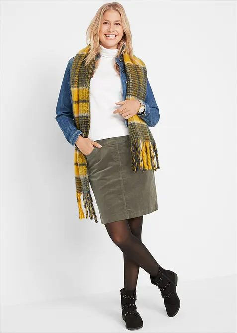 Stretch corduroy rok met een comfortabele band, bonprix