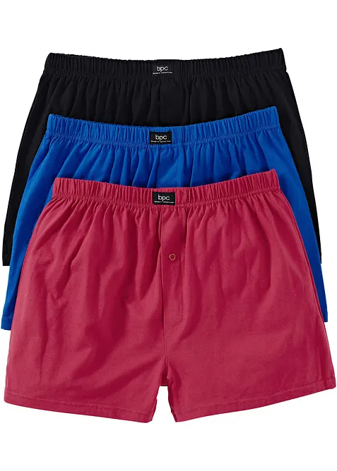 Wijde jersey boxershorts met katoen (set van 3), bonprix