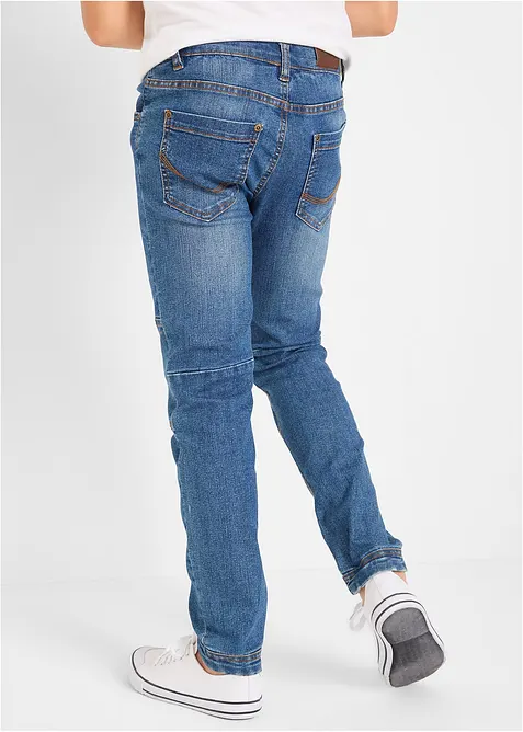 Stretch jeans met mid waist en verstevigde knieën, straight, bonprix