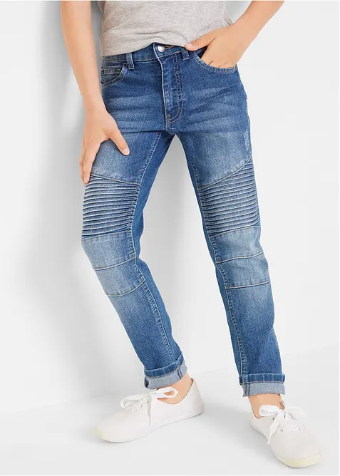 Skinny fit stretch jeans met verstelbare band, straight, bonprix