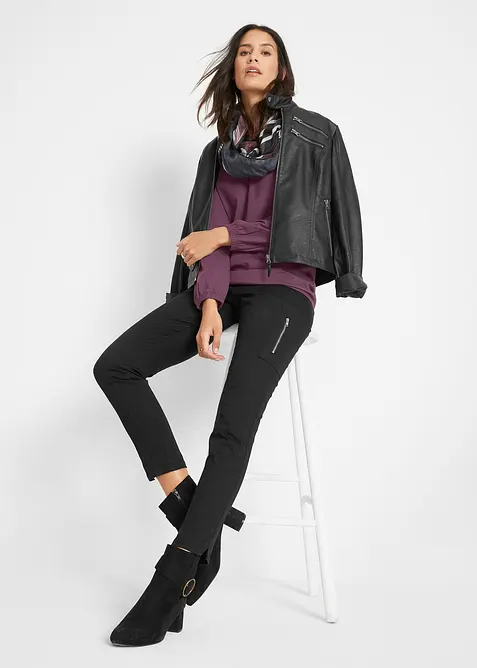 Katoenen longsleeve met elastiek van katoen, bonprix