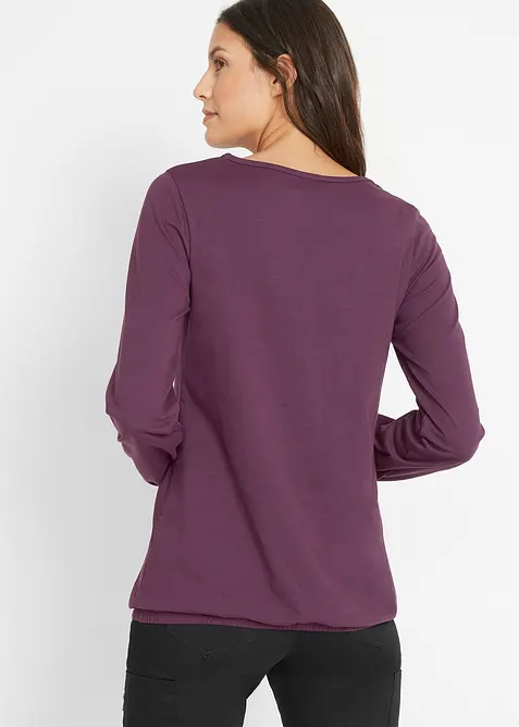 Katoenen longsleeve met elastiek van katoen, bonprix