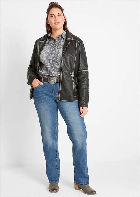 Straight jeans mid waist, stretch, bonprix