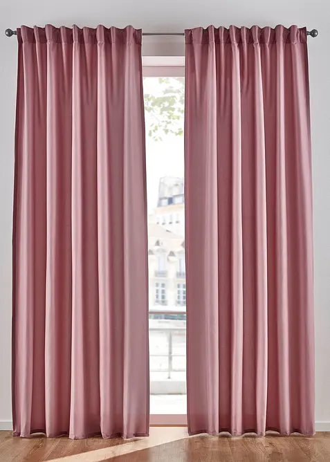 Onderhoudsvriendelijk microvezel gordijn (2 stuks), bonprix