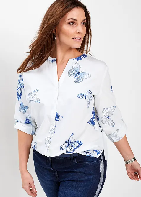 Gedessineerde blouse van viscose, bonprix
