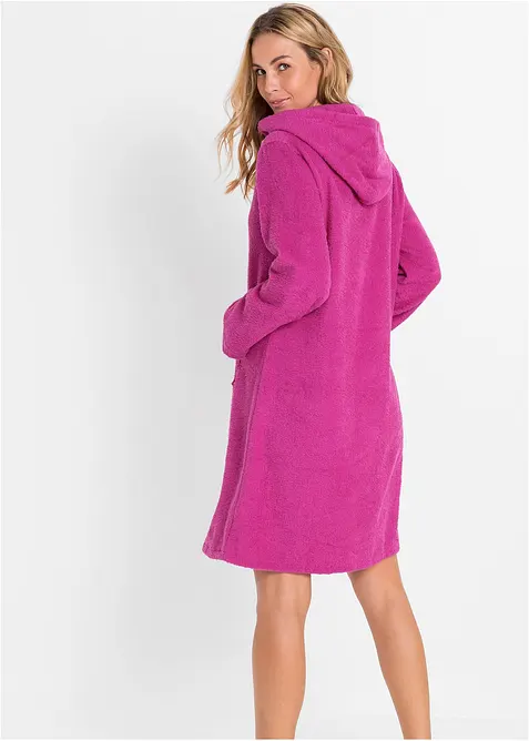 Frotté badjas met ritssluiting van biologisch katoen, bonprix