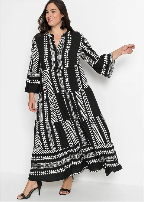 Maxi jurk met printvan soepele viscose, bonprix