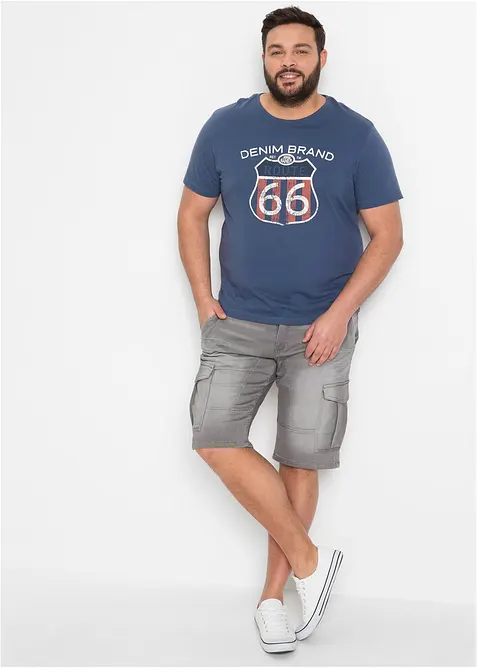 Regular fit sweat jeans bermuda, bonprix