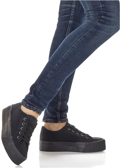 Plateau sneakers van katoen-canvas, bonprix