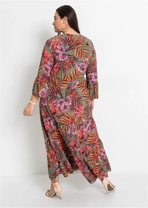 Gedessineerde maxi jurk van soepele viscose, bonprix