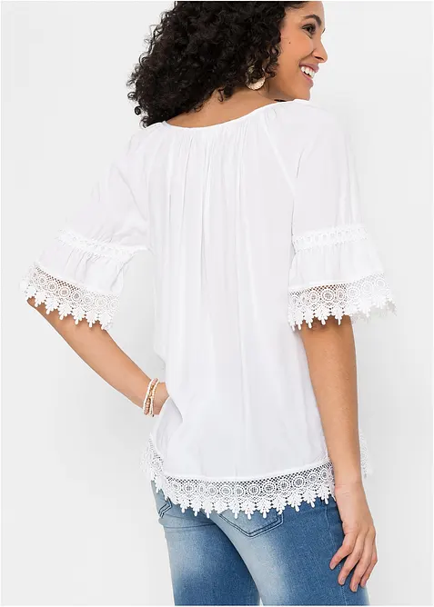 Tuniek met kant van zachte viscose, bonprix