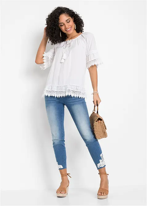 Tuniek met kant van zachte viscose, bonprix