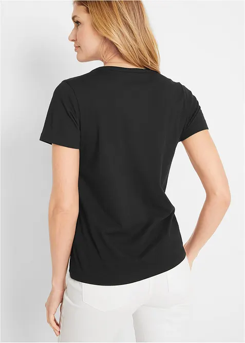 Shirt met decoratieve halslijn, bonprix