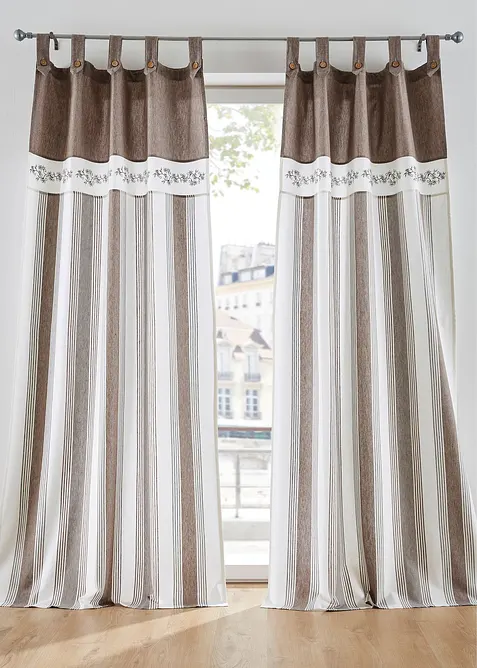 Gestreept gordijn van biologisch katoen (1 stuk), bonprix