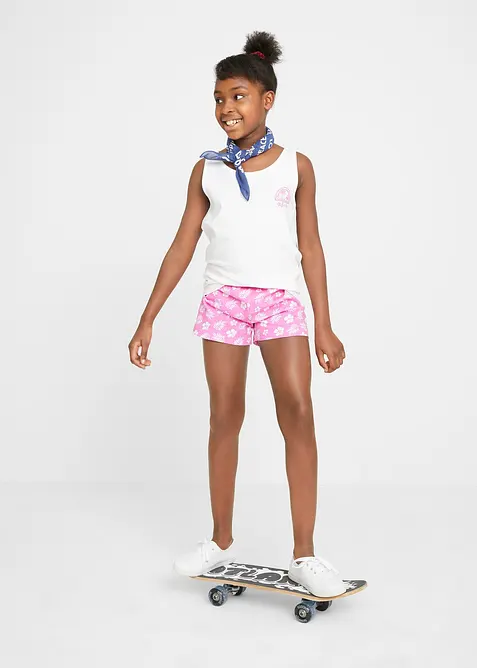 Meisjes short van biologisch katoen (set van 2), bonprix