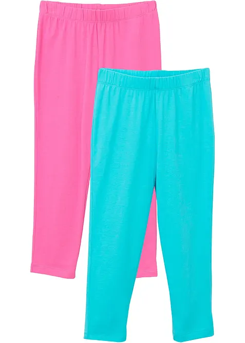 Meisjes 3/4 legging (set van 2) met biologisch katoenmix, bonprix