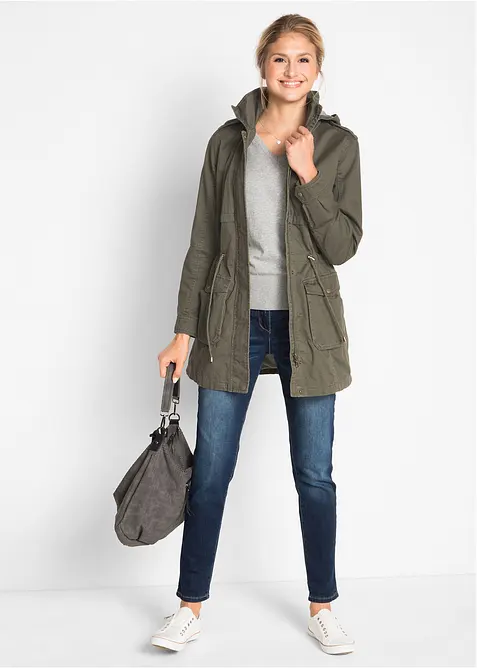 Katoenen parka met jersey voering, bonprix