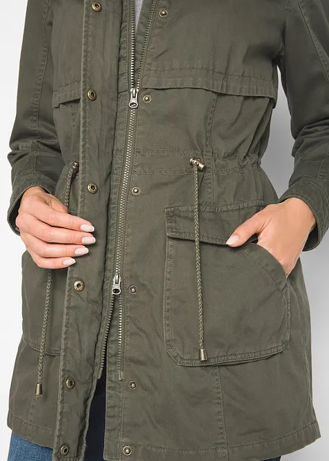 Katoenen parka met jersey voering, bonprix