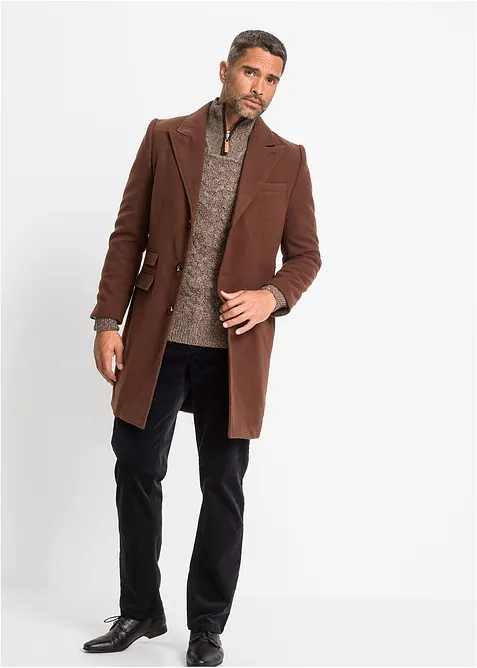 Schipperstrui met kabelpatroon en wol, bonprix