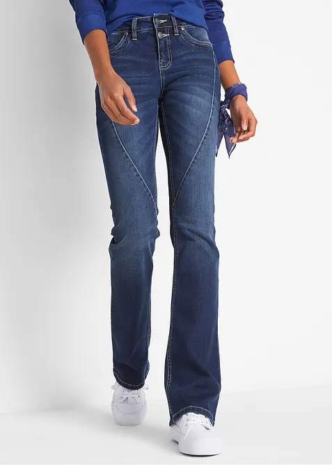 Bootcut stretch jeans, mid waist, bonprix