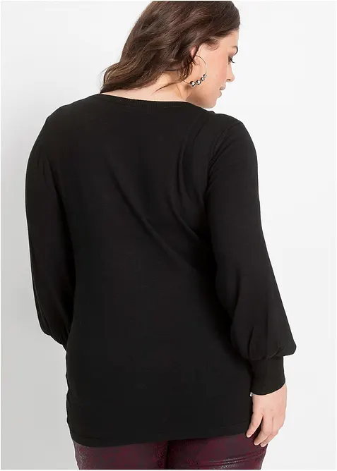 Fijngebreide trui met ballonmouwen, bonprix