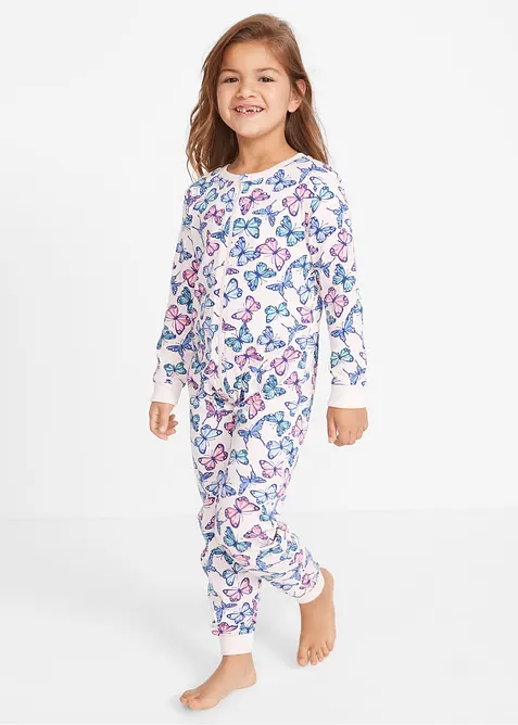 Meisjes pyjama onesie van biologisch katoen, bonprix