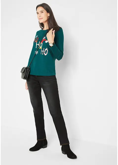 Straight jeans mid waist, thermo met comfortband, bonprix