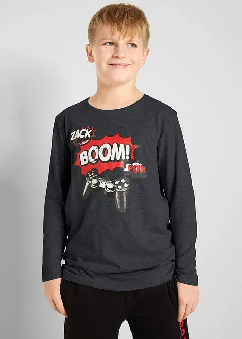Jongens longsleeve met biologisch katoen (set van 2), bonprix