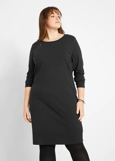 Jersey jurk van katoen met stretch (set van 2), bonprix