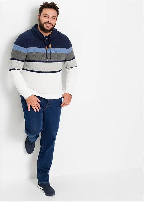 Trui met hangende col van puur katoen, bonprix