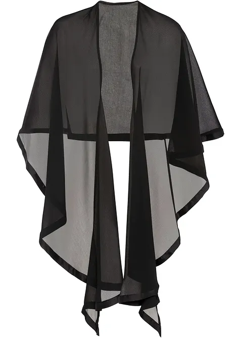 Poncho sjaal met fijne satijndetail, bonprix