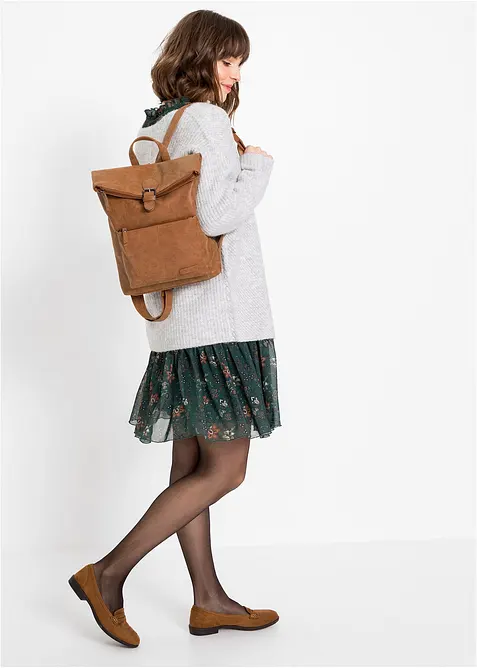 Rugzak met vak aan de buitekant en gesp detail, bonprix