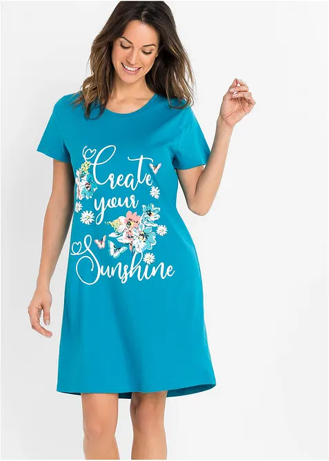 Kort nachthemd (set van 2) van biologisch katoen, bonprix