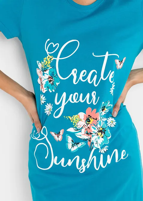 Kort nachthemd (set van 2) van biologisch katoen, bonprix