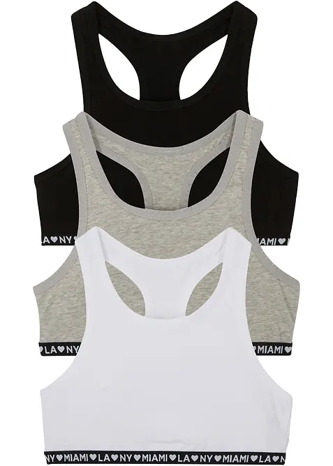 Bralette met zacht katoen (set van 3), bonprix