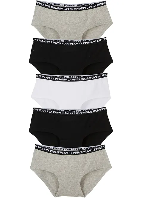 Meisjes hipster met katoen (set van 5), bonprix