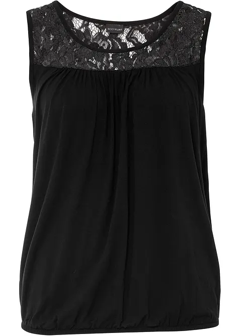 Top met kant in een viscosemix, bonprix