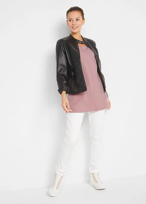 Basic longshirt met V-hals (set van 2), bonprix