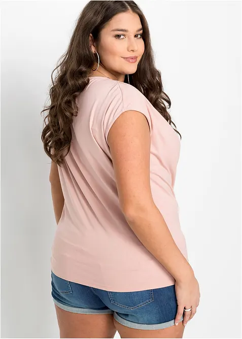 Shirt met watervalhals in een  viscosemix, bonprix