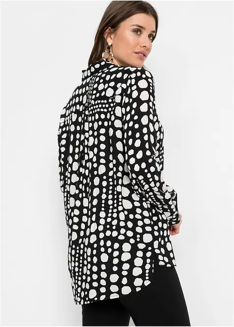 Gedessineerde, lange blouse van soepele viscose, bonprix