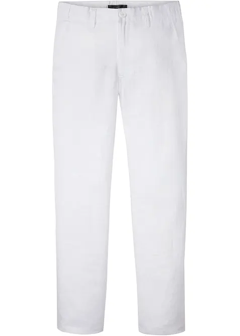 Regular fit linnen chino met comfortband, straight, bonprix