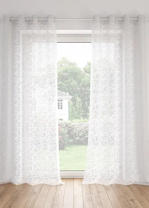 Transparant gordijn met print (1 stuk), bonprix