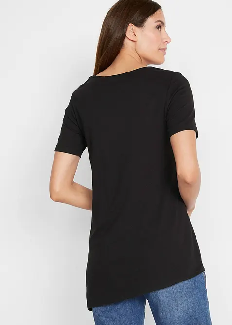 Asymmetrisch longshirt in een katoen-viscosemix, bonprix