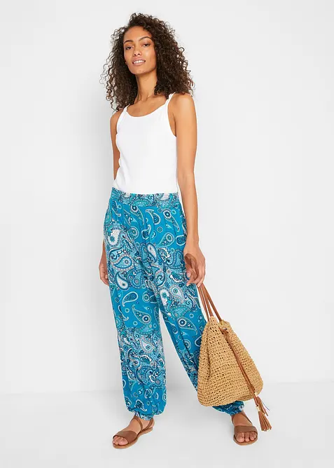 Gedessineerde jersey harembroek van soepele viscose, bonprix