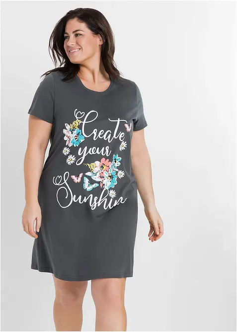 Kort nachthemd (set van 2) van biologisch katoen, bonprix